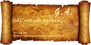 Gündisch Aletta névjegykártya